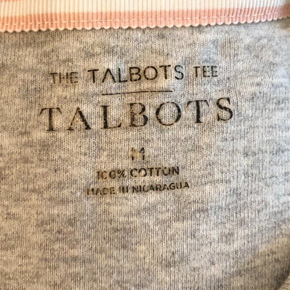 TALBOTS COTTON CREWNECK TEE - HEATHER GRAY SIZE MED - Picture 3 of 3
